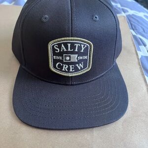 Salty Crew Black Capitals 6 Panel Snapback NWT